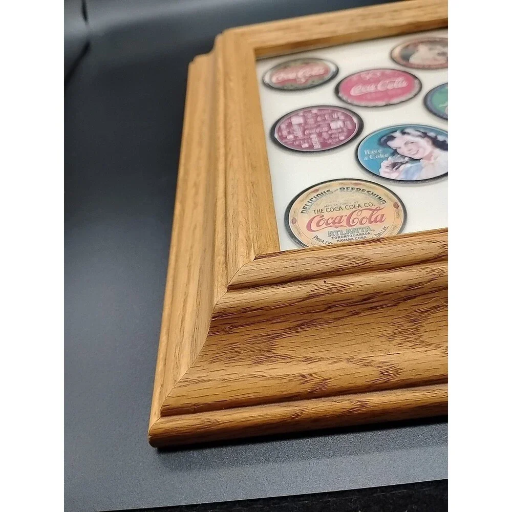 POGS Set of 8 Coca Cola Collection Caps Coke Cap Unplayed 8X10 Framed Complete